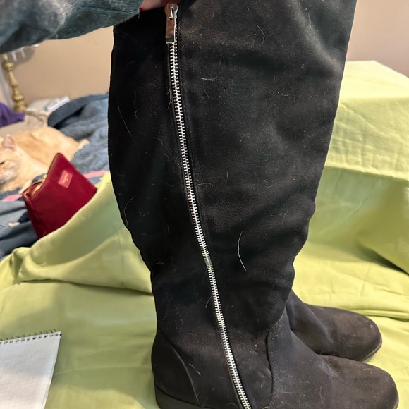 Journee Karin Suede Wide Calf Boots - Picture 3 of 4